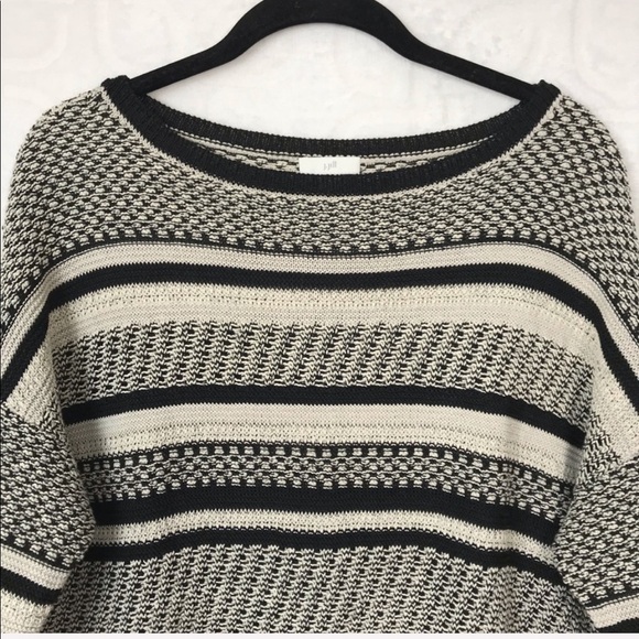 J. JILL Cotton Linen Striped Colorblock Pullover Sweater Top Casual Boho - Picture 3 of 8